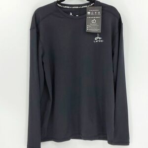 LAFROI, Men's active wear black long sleeve shirt. NWT. EXTRA LARGE.